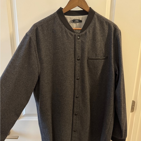 Vince Wool Varsity/Bomber Jacket Grey Wool - Picture 2 of 3